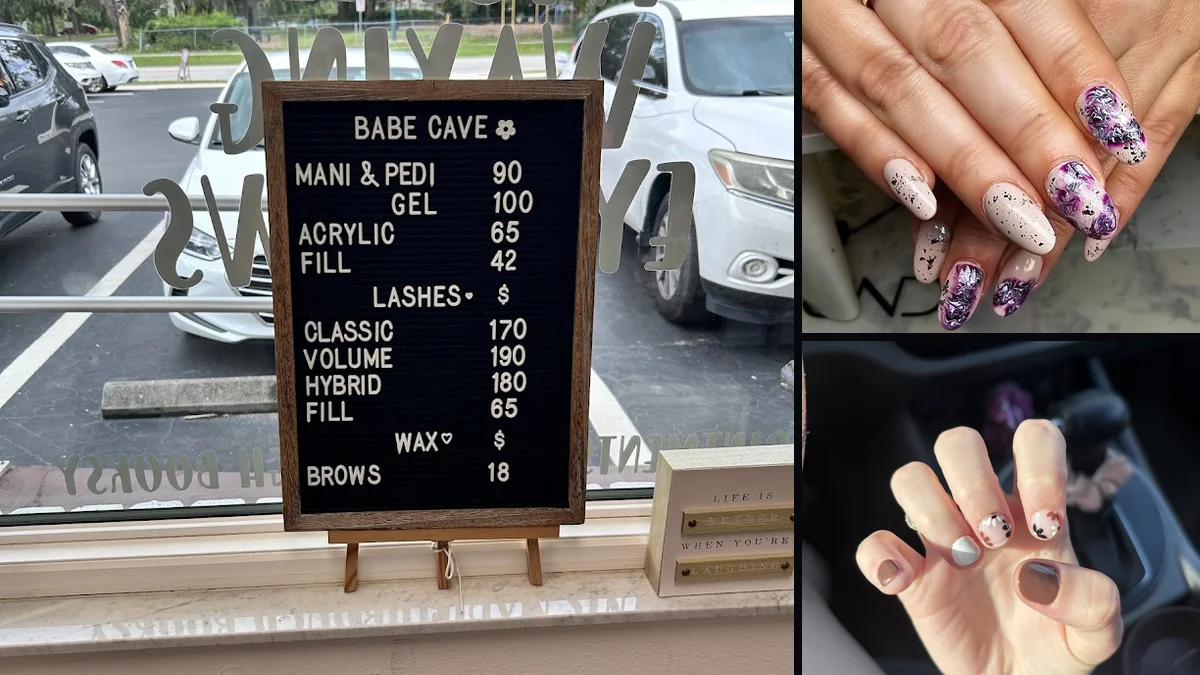 Lash and nail service area indoors