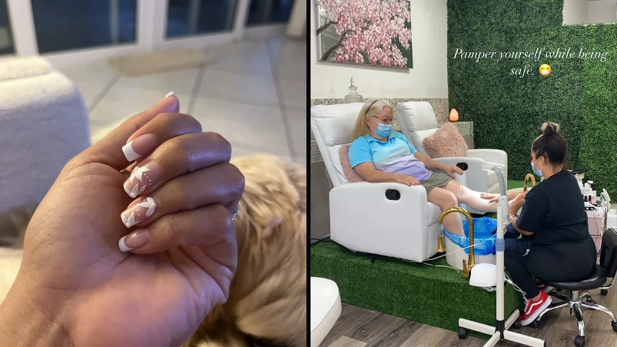 Lash and nail service area indoors